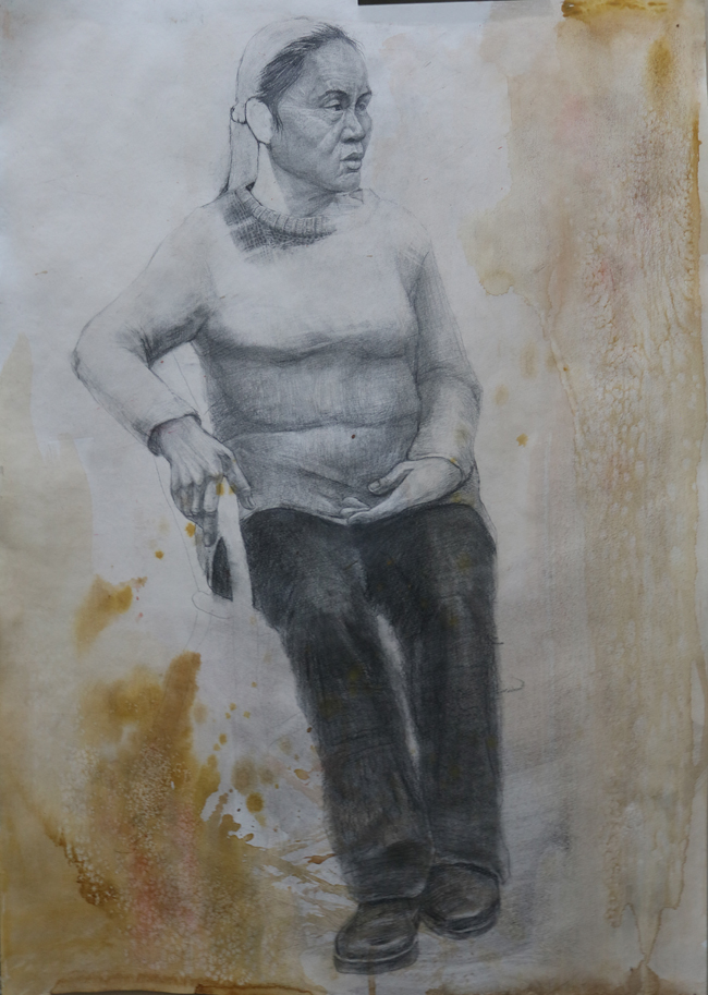 作品名称:《课堂写生》作者:王嘉曦 尺寸:54cm乘74cm