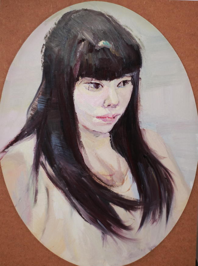 作品名称:《女孩肖像四》作者:王嘉曦 尺寸:30cm乘40cm