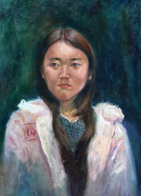《人物肖像》(布上油画)50X70cm 创作时间2014年9月