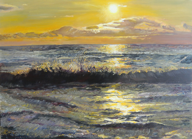 《朝霞》 80X120cm(布上油画 )
