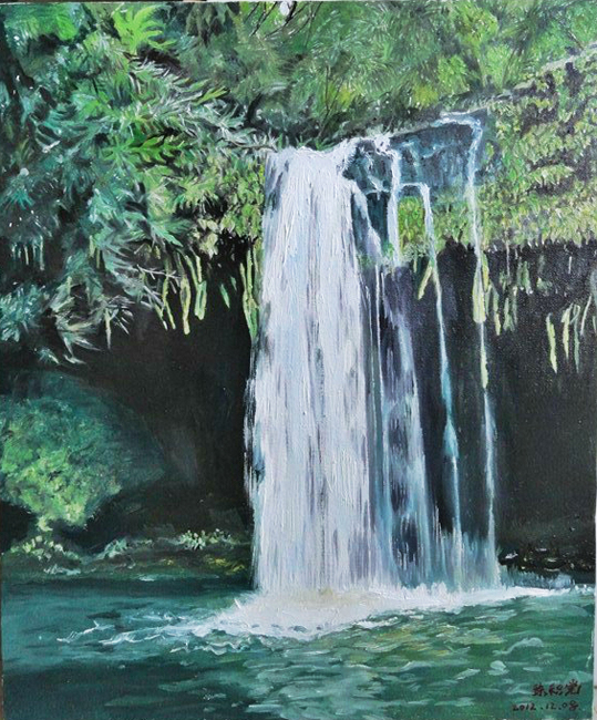 《山泉》 50X60cm(布上油画 )