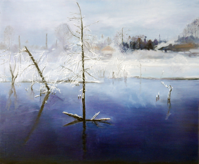 《冬雾 》50X60cm(布上油画 )