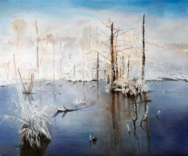 《冬雾映像 》50X60cm(布上油画 )