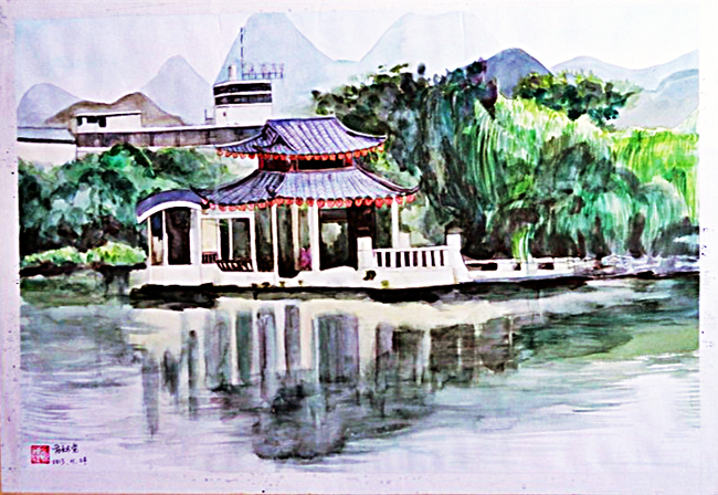 《在水一方》(水彩画)