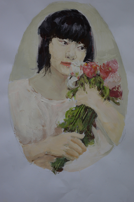 作品:《女孩和花》尺寸:2K