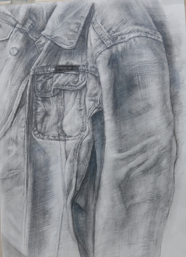 作品名称:《牛仔衣》作者:王嘉曦 尺寸:38cm乘56cm